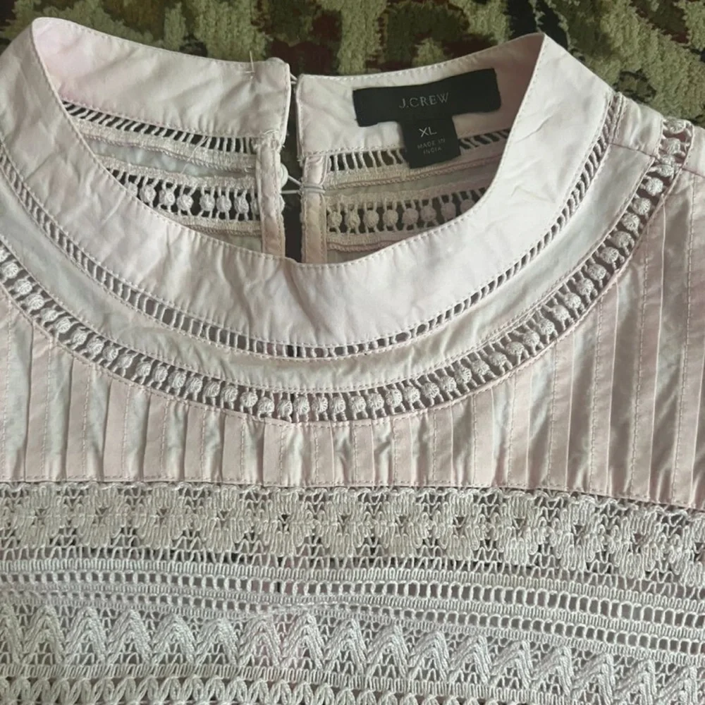 J crew crochet and ruffle blouse - Picture 3 of 5